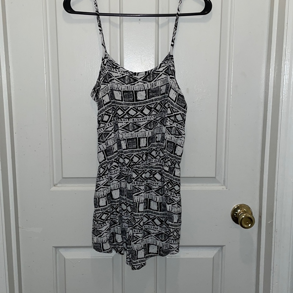 White & Black LA Hearts Romper